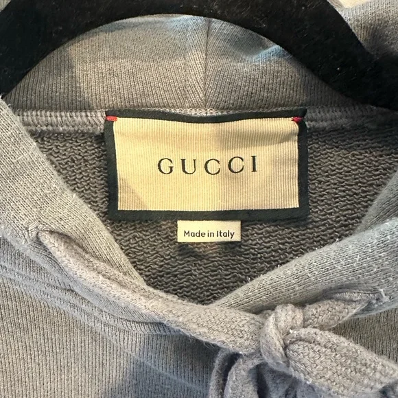 Gucci Gray Hoodie with Logo Stripes - Picture 2 of 2